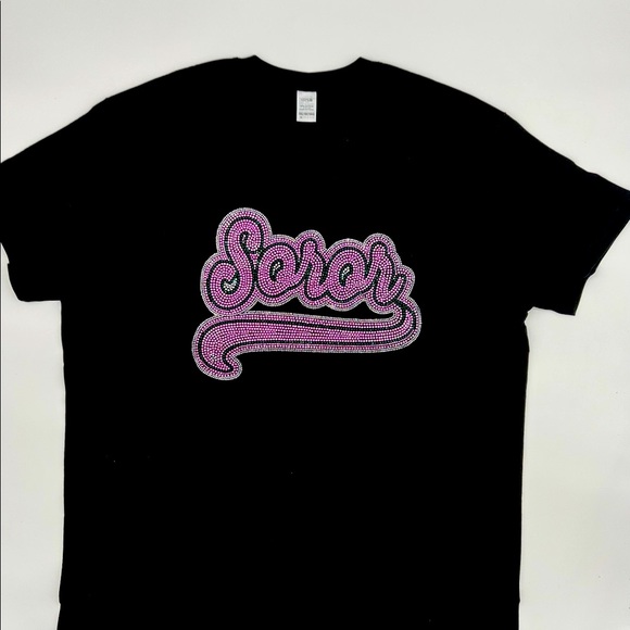 Alpha Kappa Alpha SOROR Rhinestone Bling T-Shirt - Picture 1 of 6